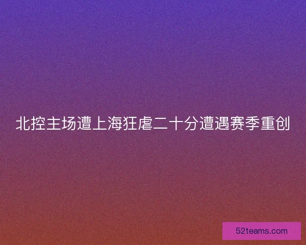北控主场遭上海狂虐二十分遭遇赛季重创 北控主场遭上海狂虐二十分遭遇赛季重创