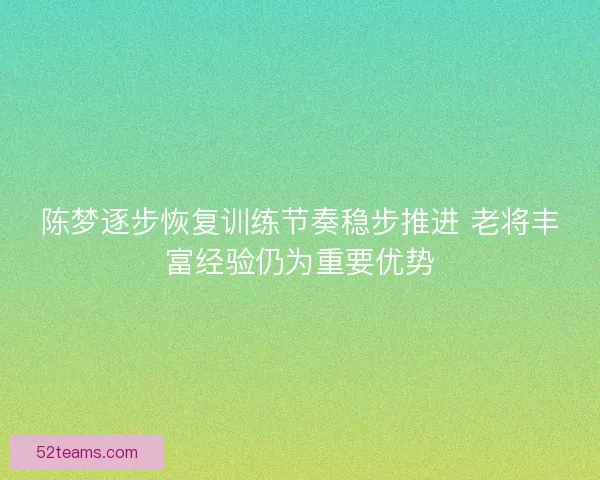 陈梦逐步恢复训练节奏稳步推进 老将丰富经验仍为重要优势 陈梦逐步恢复训练节奏稳步推进 老将丰富经验仍为重要优势